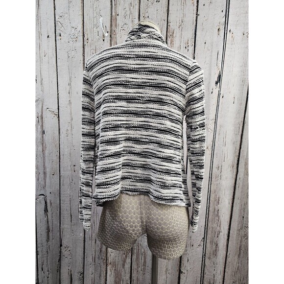 ALK Women's M Eddie Bauer Black‎ & White Open Drape Front Cardigan Sweater EUC! - Picture 5 of 8